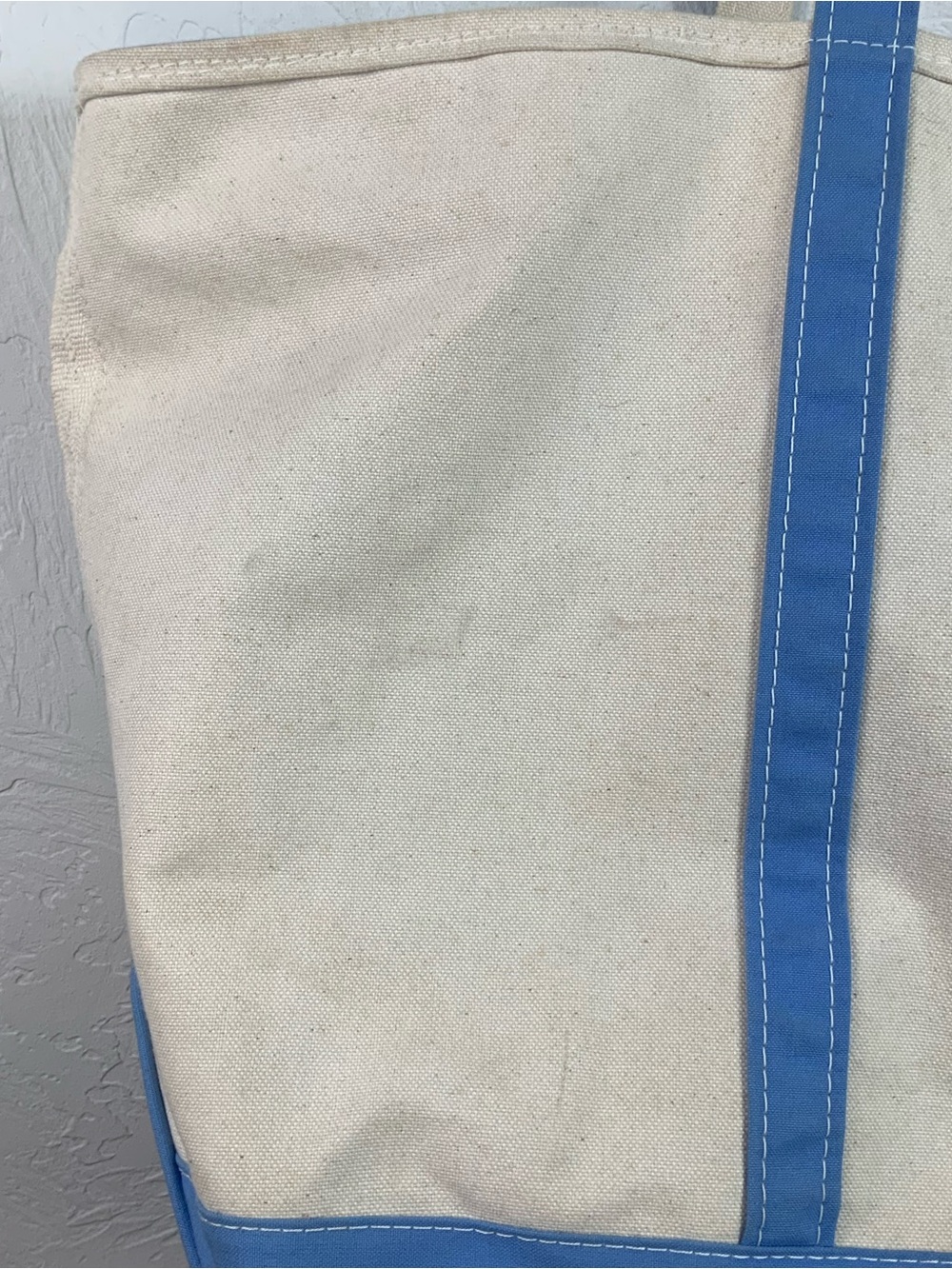 L.L. Bean Boat and Tote Extra Large XL Canvas Bag Zip Top Blue Heavy Duty - Picture 14 of 16
